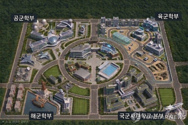국군사관학교 예상 조감도(그래픽). [국방부 제공=연합]